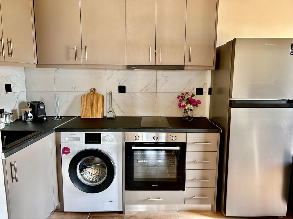 Kitchen or kitchenette, washing machine