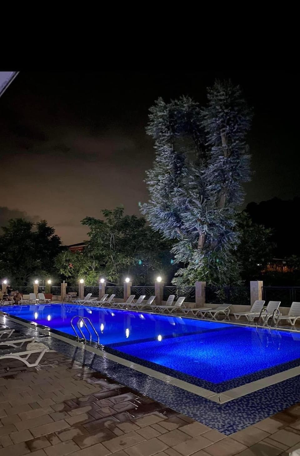 Night, Pool view, Swimming pool