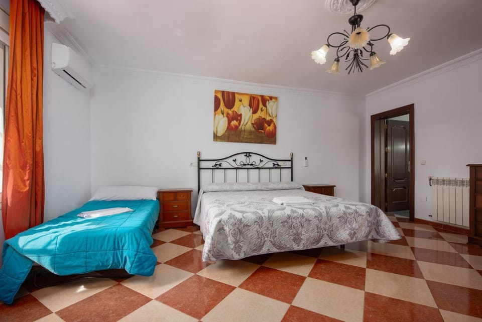Property building, Living room, Bedroom