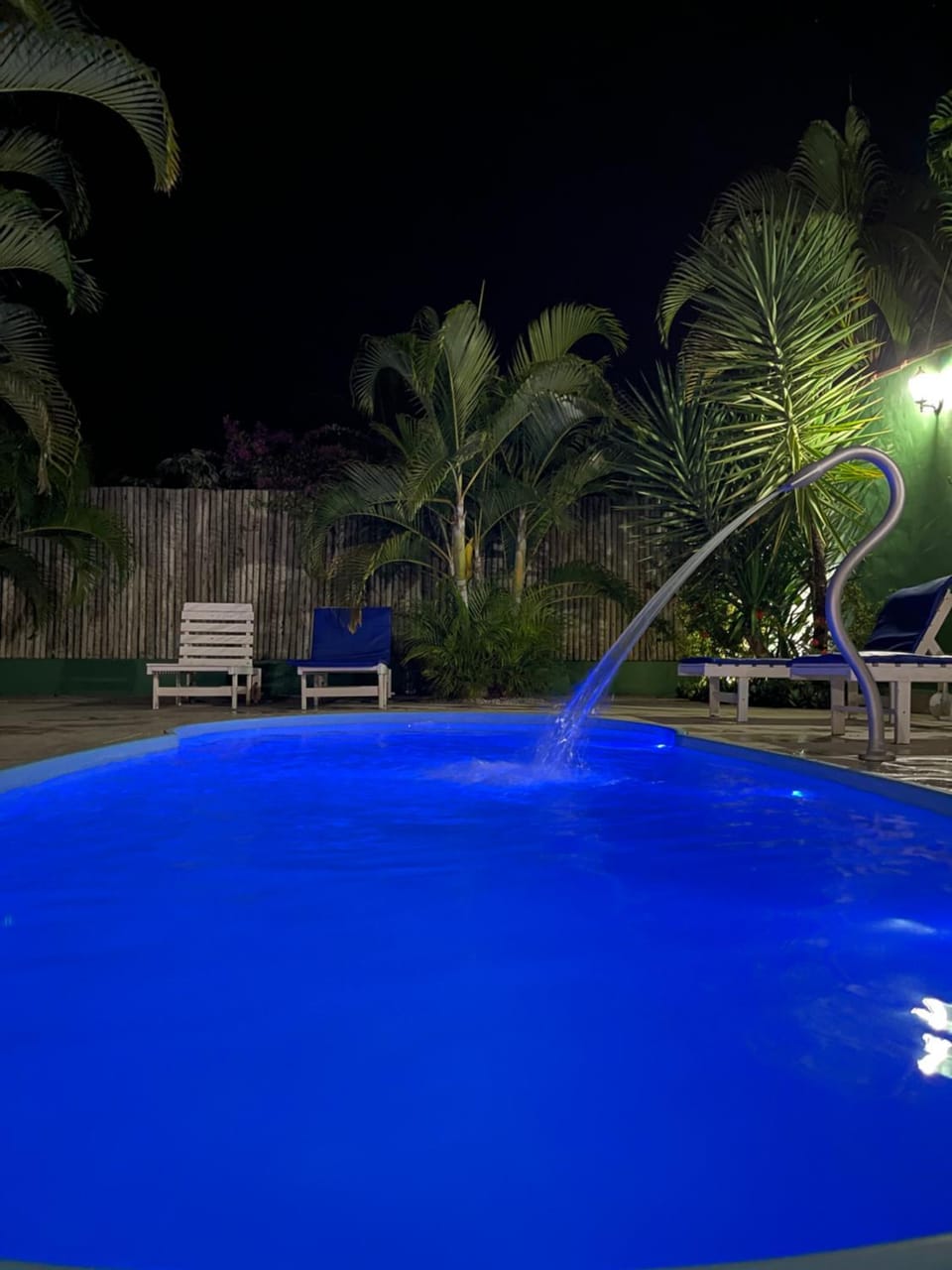 Night, Pool view, Swimming pool