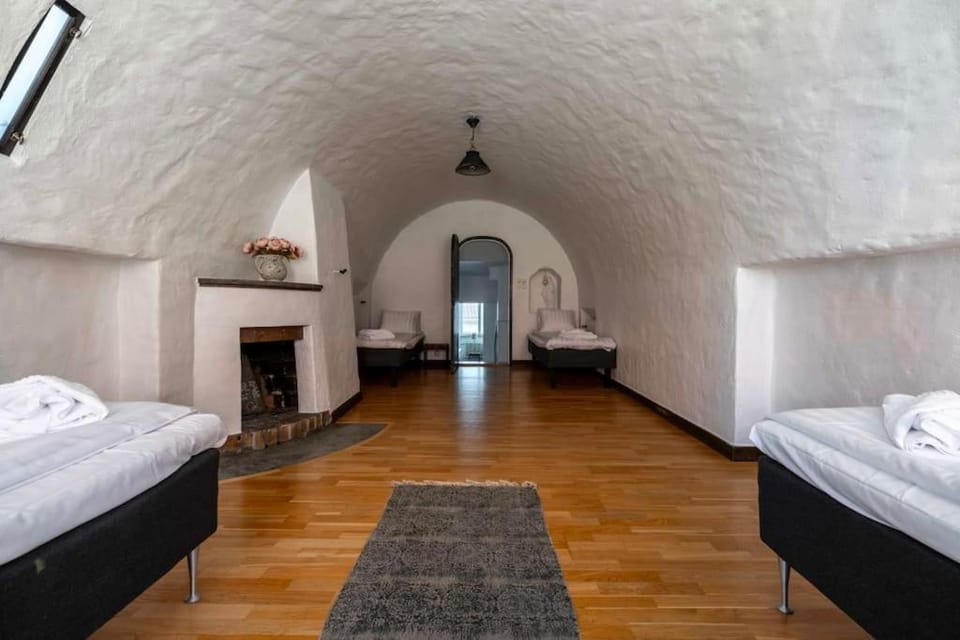 Bed, Photo of the whole room, Bedroom, fireplace