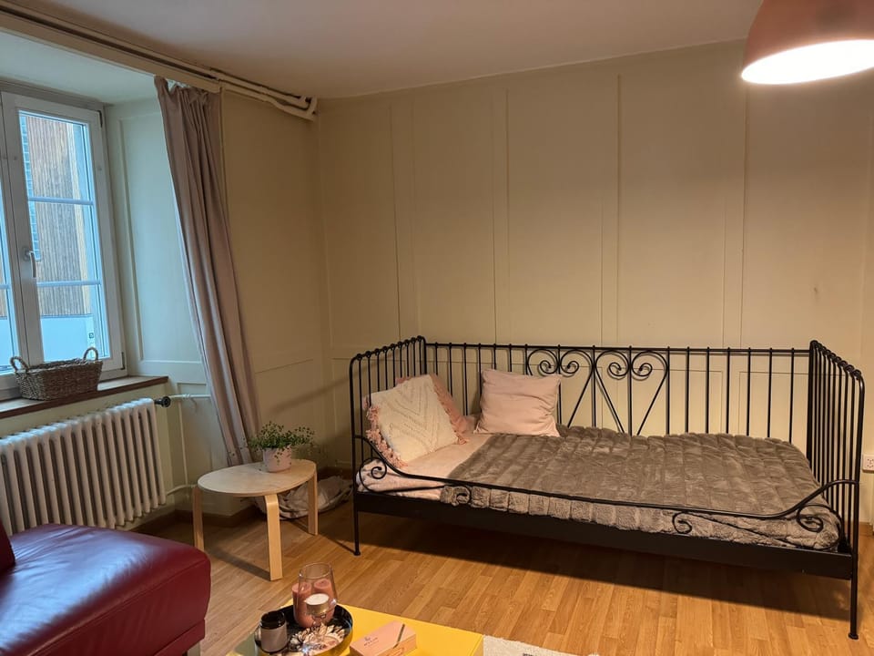 Bed, Living room, Photo of the whole room, Seating area, Bedroom