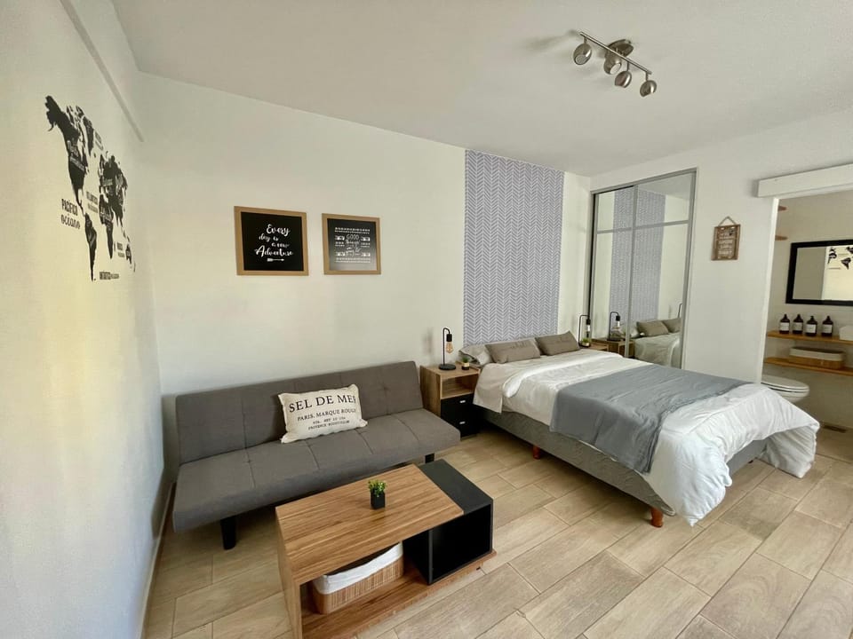 Bed, Living room, Photo of the whole room