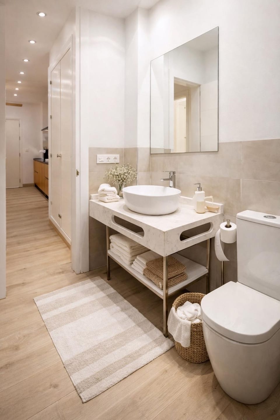 Bathroom, towels