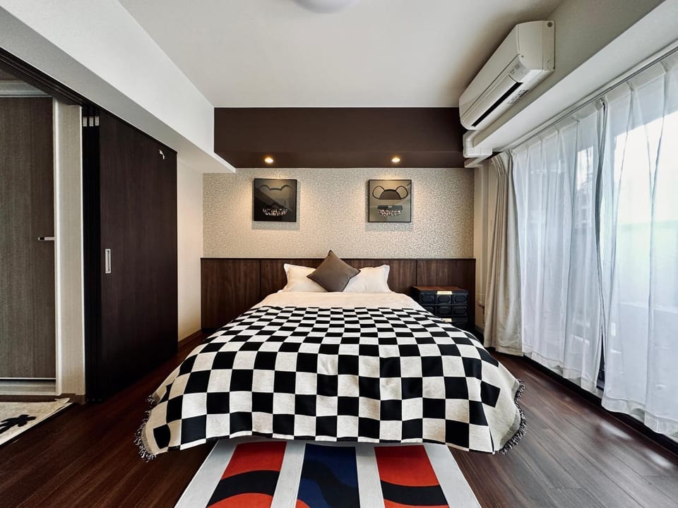 Bed, Photo of the whole room, Bedroom, air conditioner
