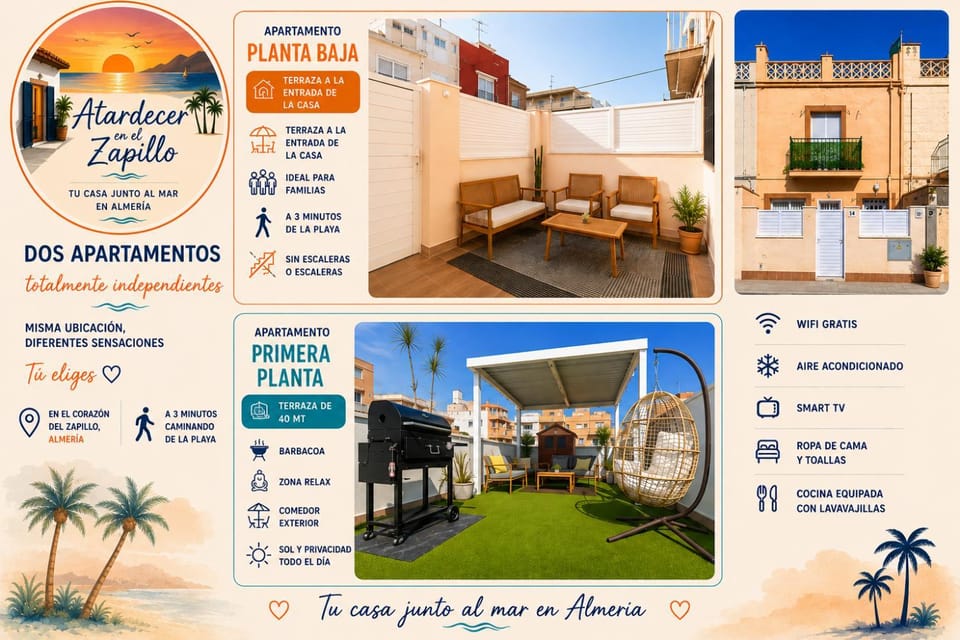 Apartamentos Atardecer en el Zapillo 250mt de la playa Apartment in Almería