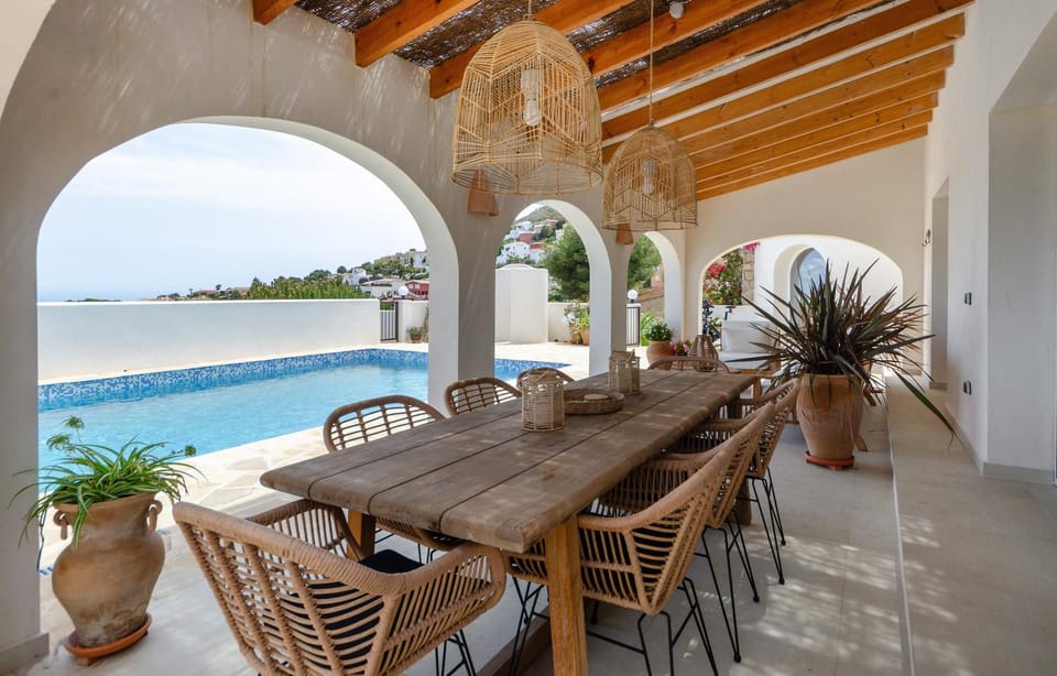 Property building, Living room, Swimming pool