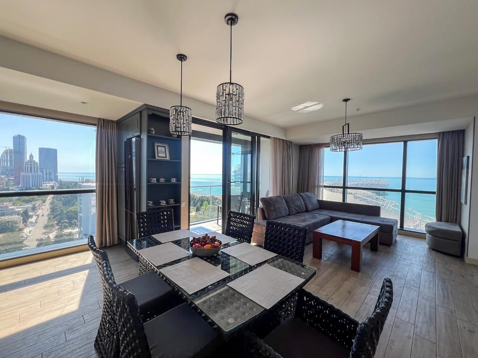 Living room, Seating area, Dining area, Sea view