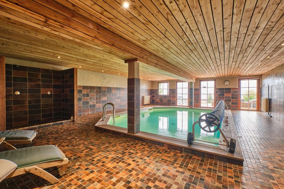 Property building, Living room, Swimming pool