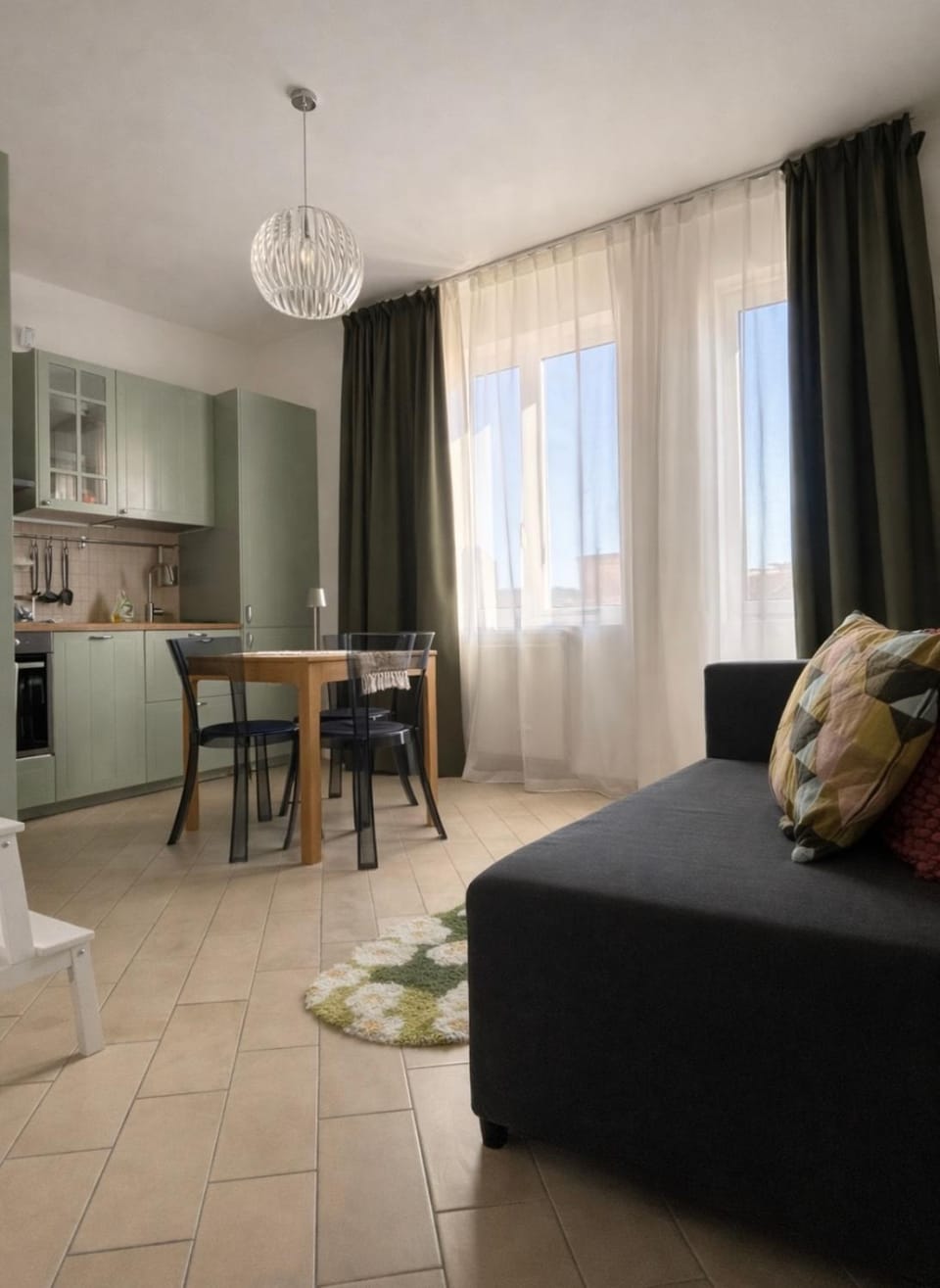 Kitchen or kitchenette, Living room, Dining area