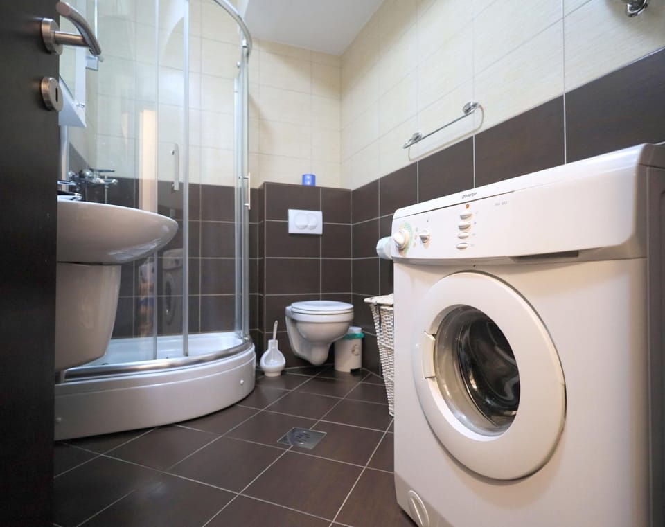 Shower, Toilet, washing machine