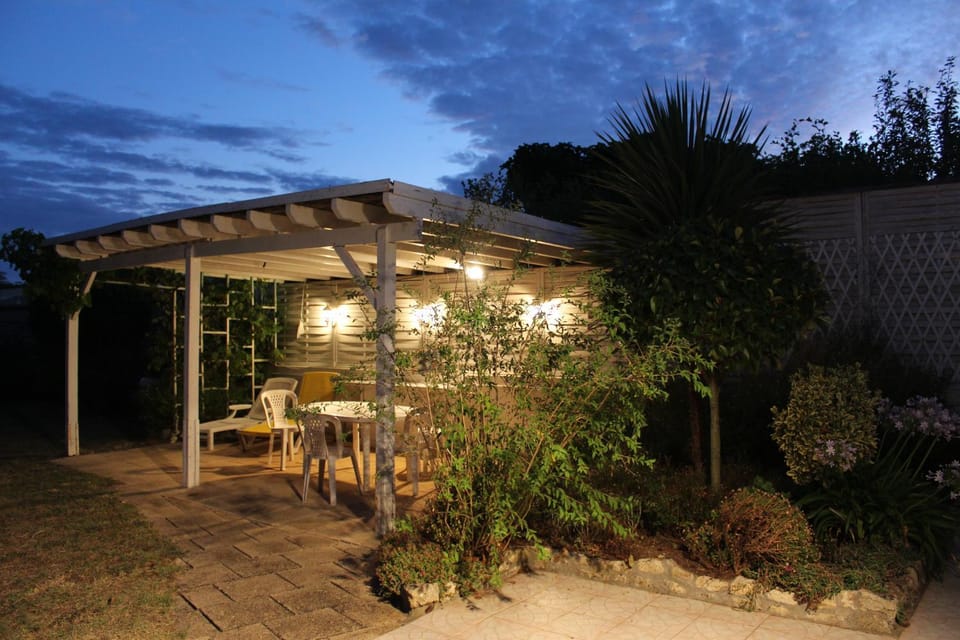 Patio, Night, Garden, Dining area, Garden view