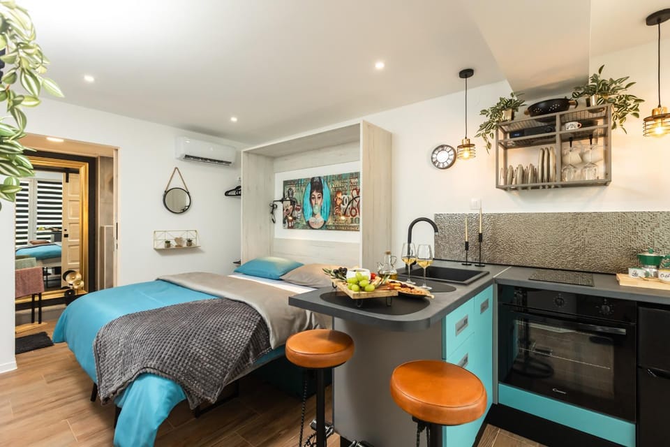 Bed, stove