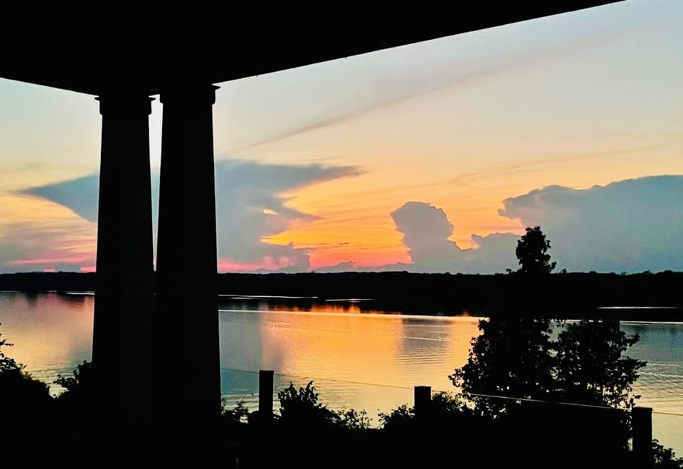 Patio, Lake view, Sunset