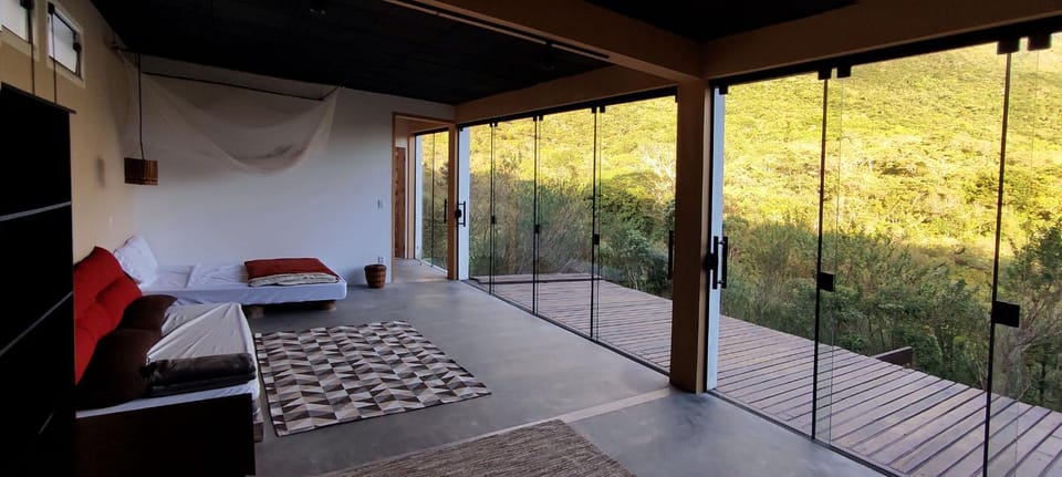 Bed, Day, Natural landscape, Balcony/Terrace, Living room, Photo of the whole room, Seating area, Bedroom