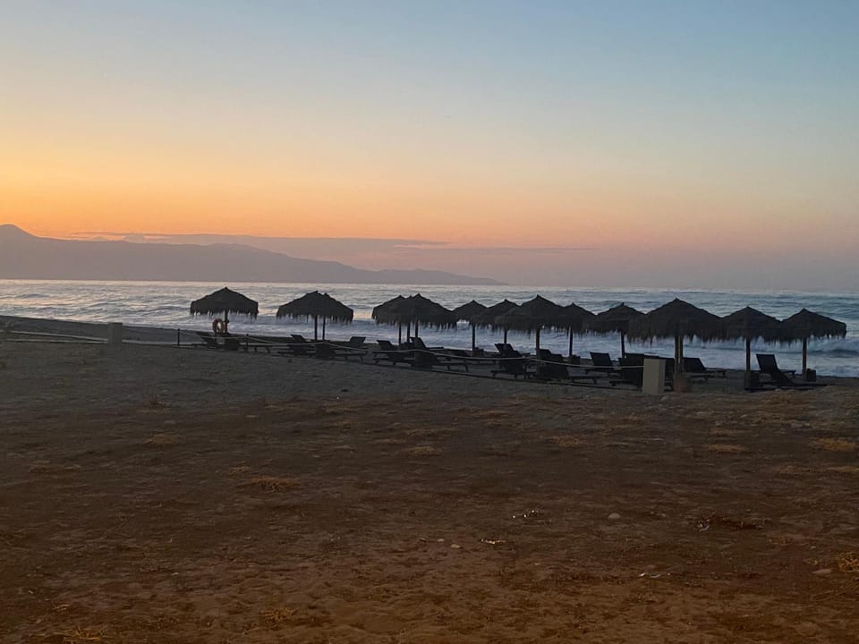 Beach, Sea view, Sunrise, sunbed