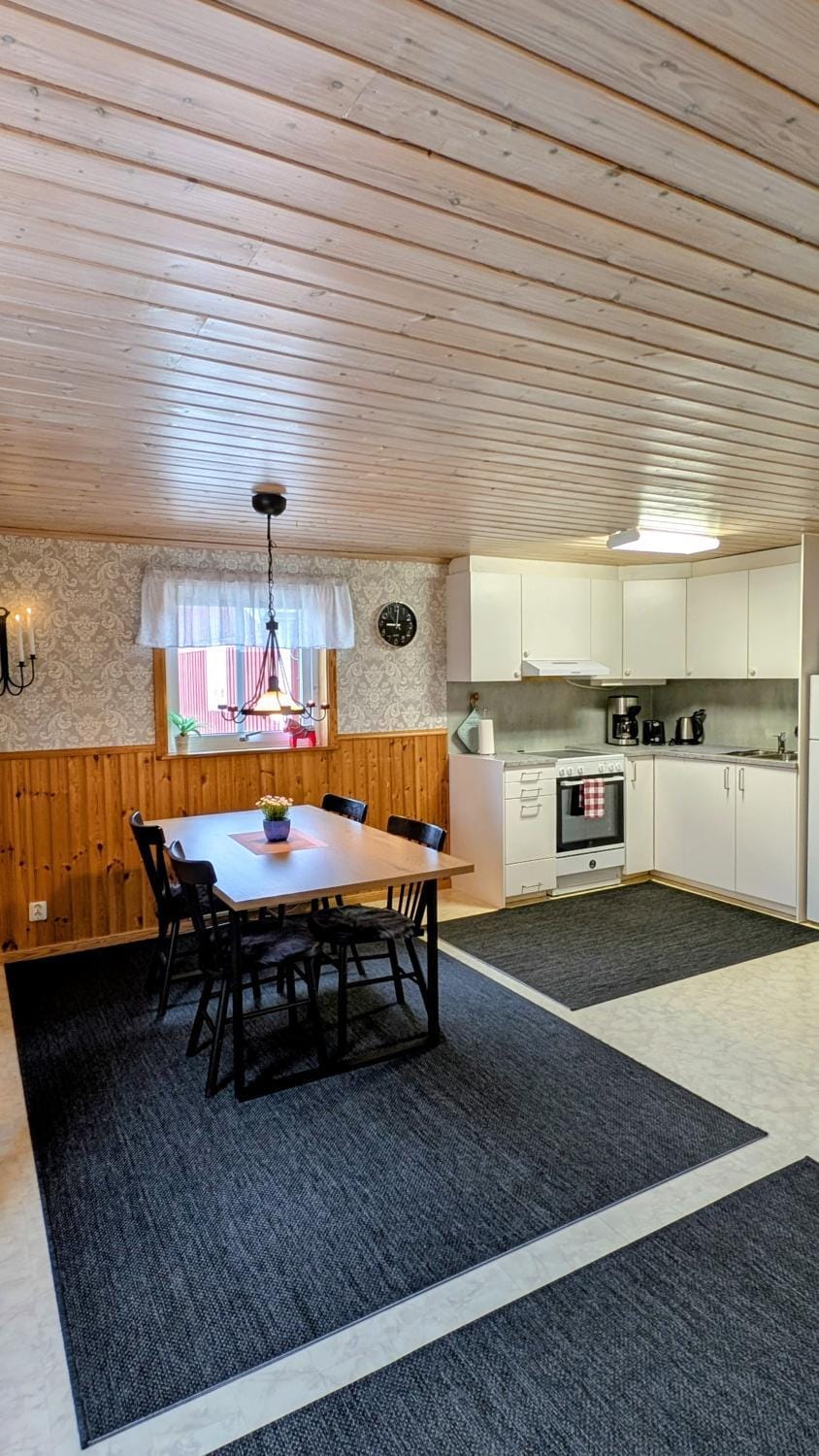 Kitchen or kitchenette, Dining area, stove