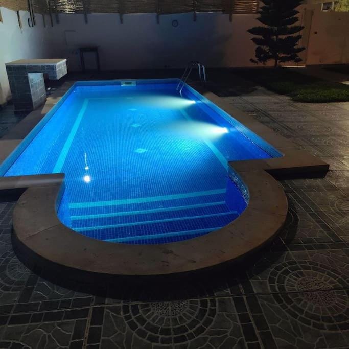 Night, Pool view, Swimming pool