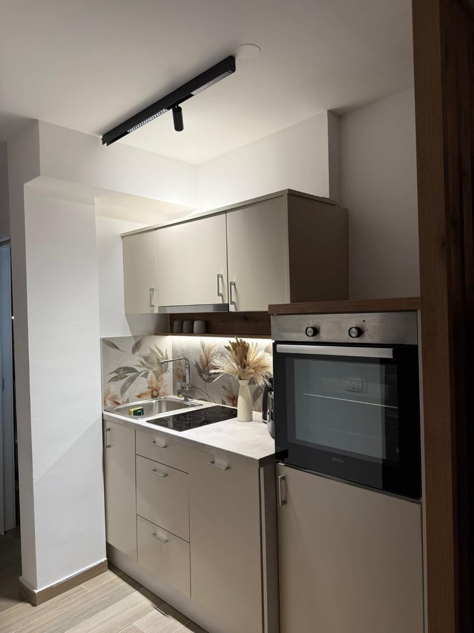 Kitchen or kitchenette, dishwasher, stove