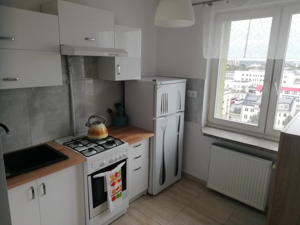Kitchen or kitchenette, oven, stove