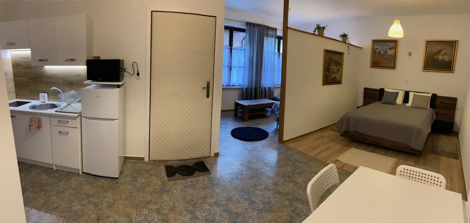 Bed, Kitchen or kitchenette, Photo of the whole room, Bedroom