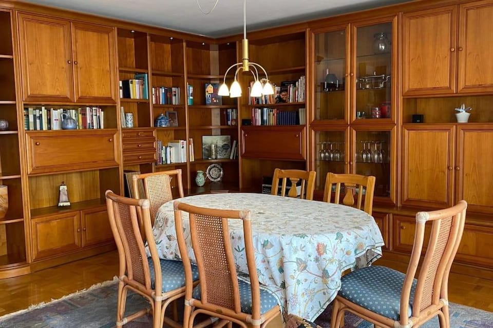 Library, Living room, Dining area