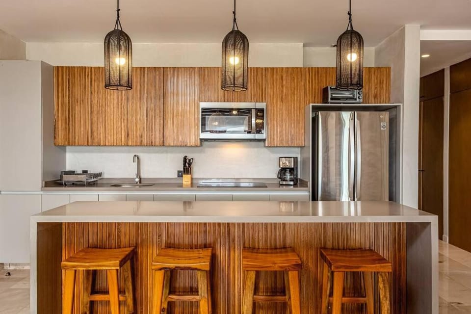 Kitchen or kitchenette, oven, stove, toaster