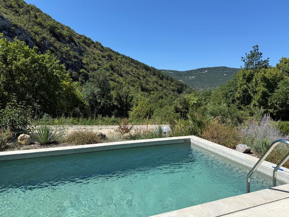 Day, Natural landscape, Mountain view, Swimming pool