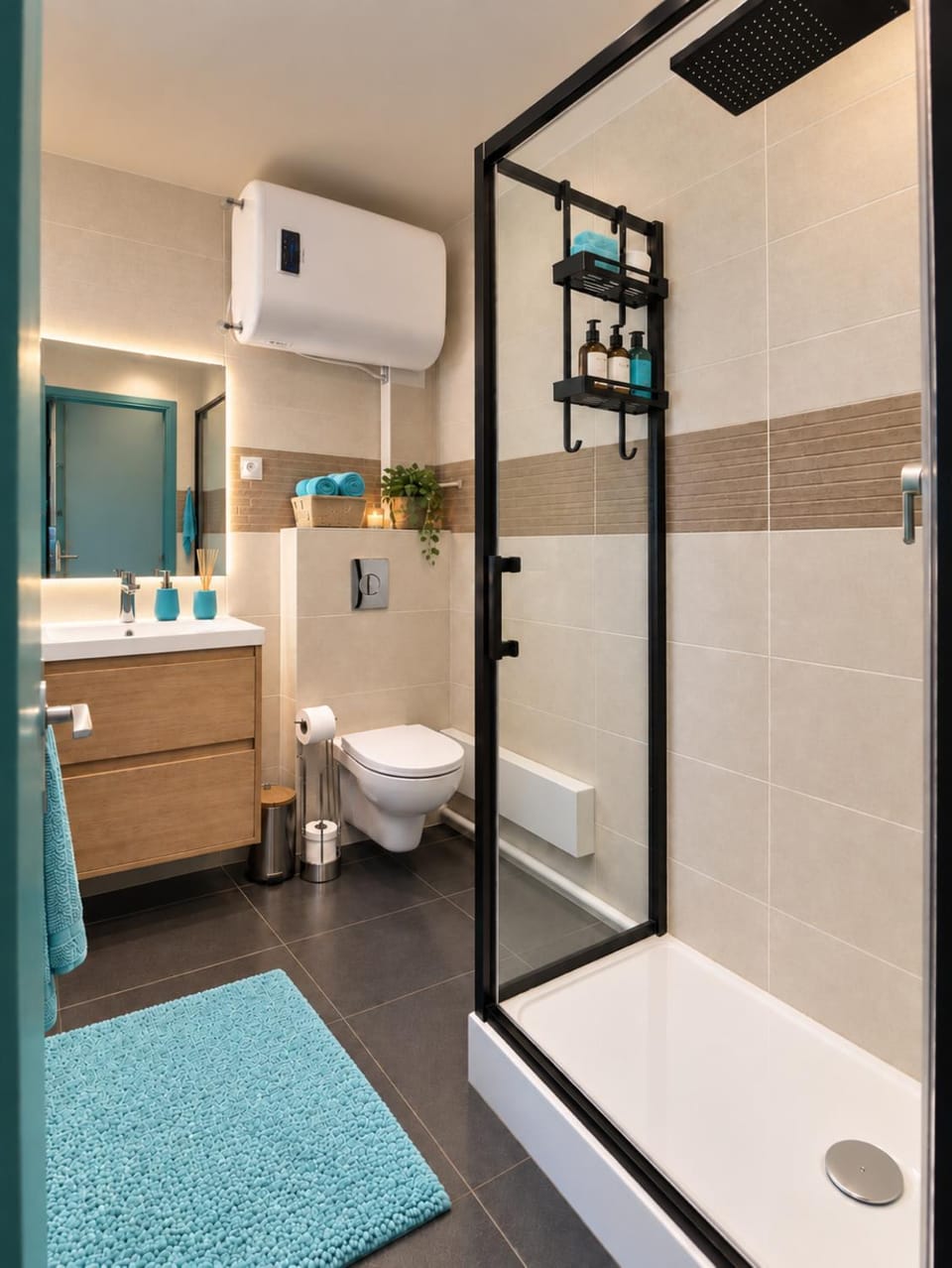 Shower, Toilet, Bathroom, towels