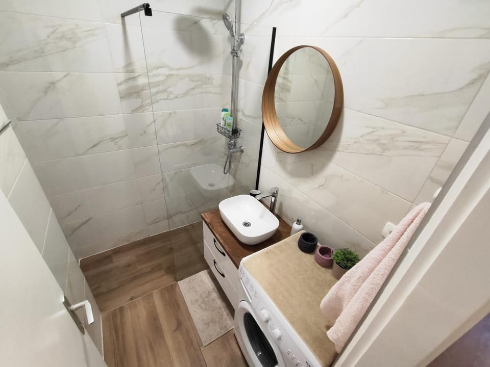 Shower, washing machine