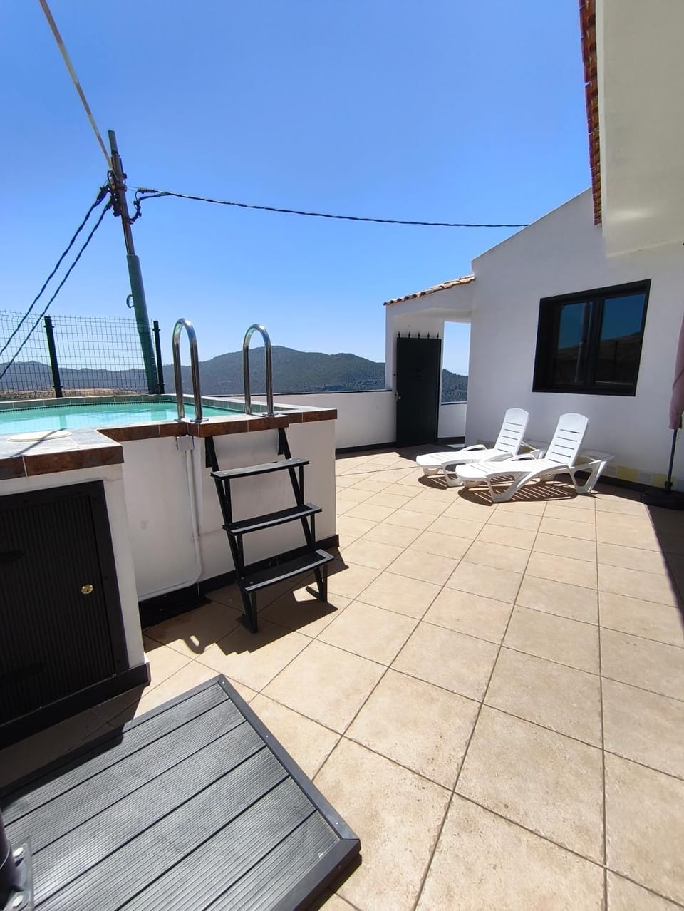 Patio, Day, Natural landscape, View (from property/room), Balcony/Terrace, Mountain view, Pool view, Swimming pool, sunbed