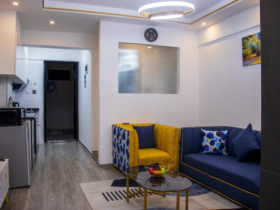Kitchen or kitchenette, Living room, Seating area