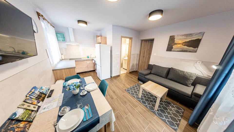 Kitchen or kitchenette, Living room, Dining area