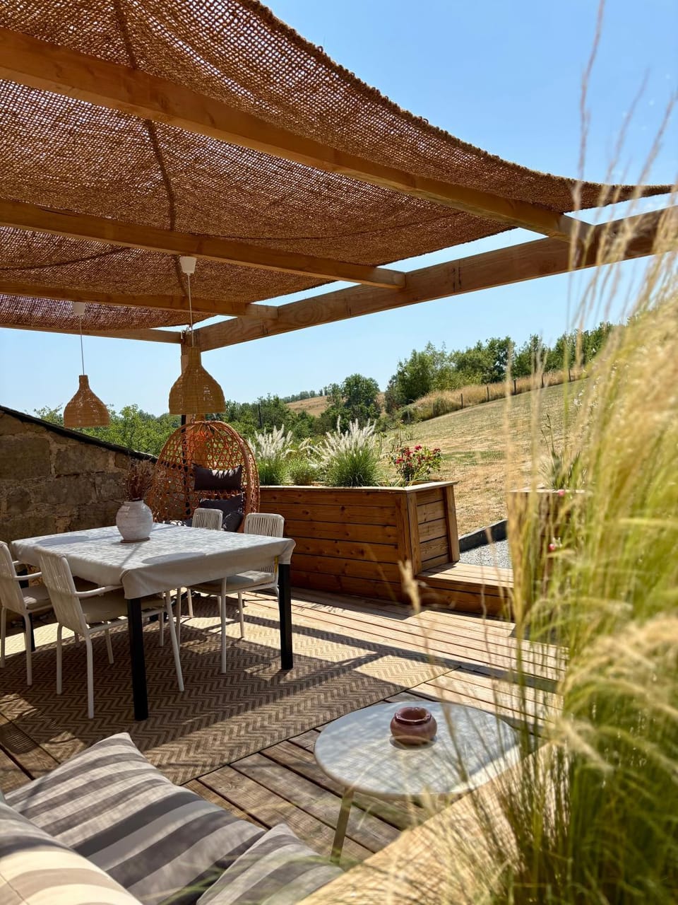 Patio, Spring, Day, Natural landscape, View (from property/room), Dining area