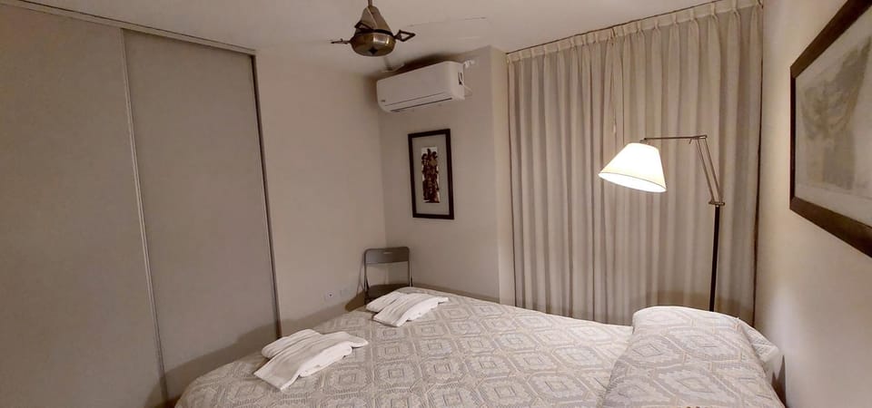 Bed, Balcony/Terrace, Photo of the whole room, Bedroom, flat iron, heating, towels, wardrobe, air conditioner