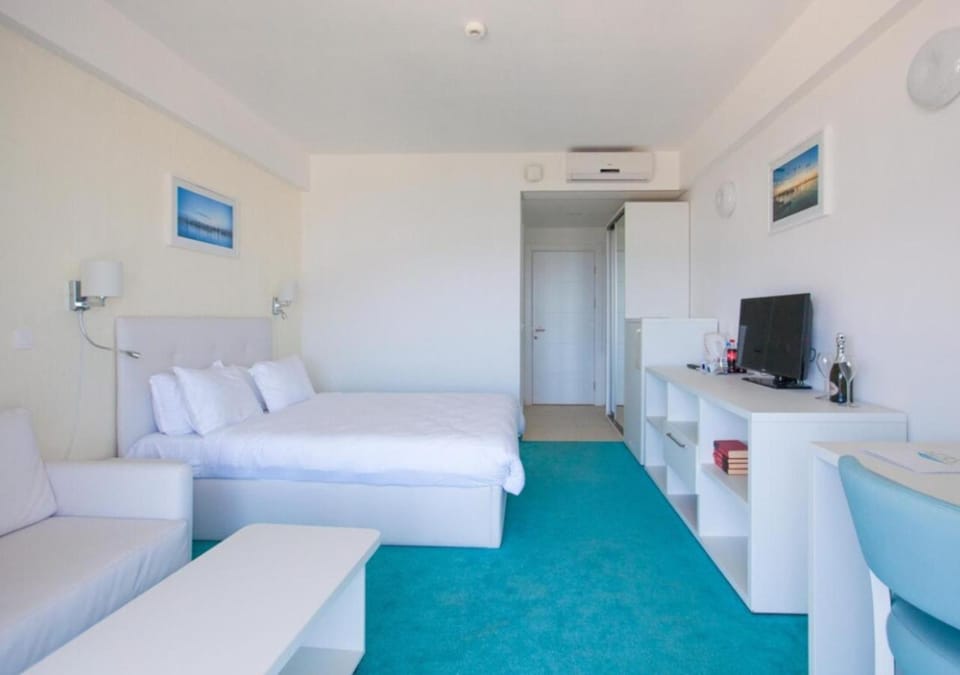 Communal lounge/ TV room, Bed, TV and multimedia, Living room, Seating area, Bedroom, air conditioner