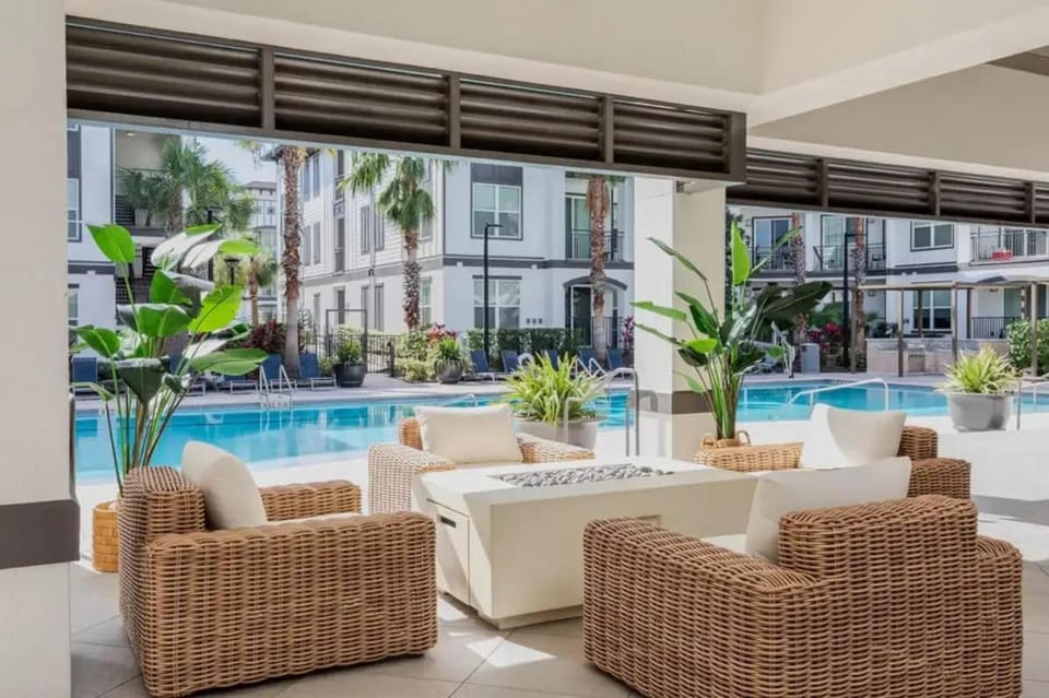 Pool view, sunbed