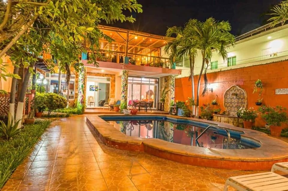 Patio, Night, Garden, Garden view, Pool view, Swimming pool