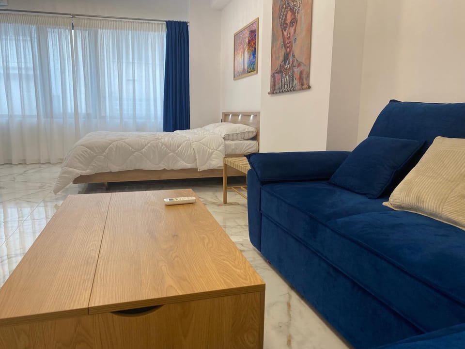 Bed, Living room, Photo of the whole room, Seating area, Bedroom
