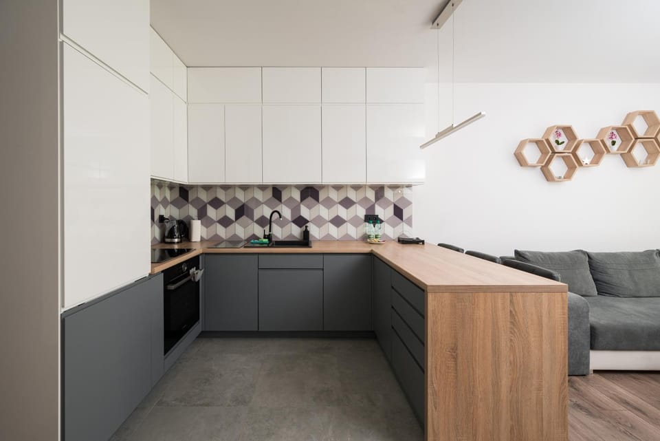 Kitchen or kitchenette, Living room, Seating area, stove