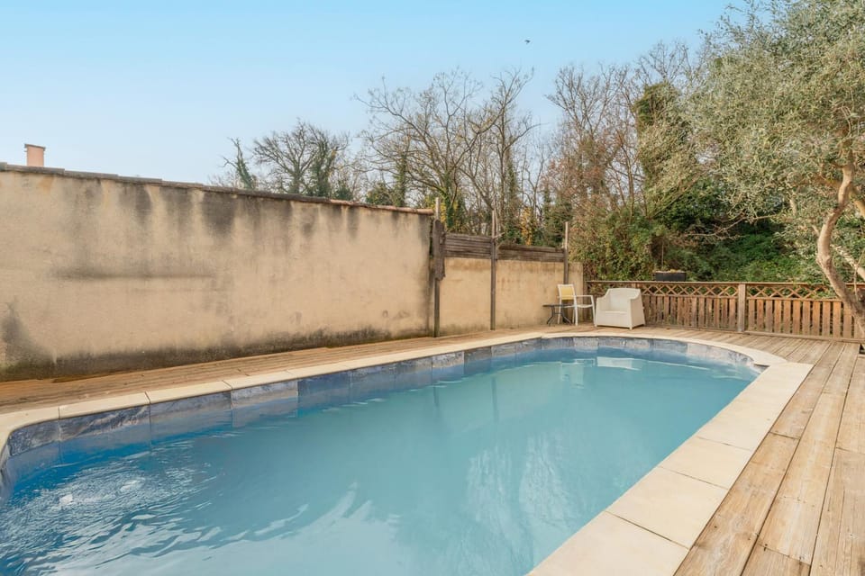 Property building, Living room, Swimming pool