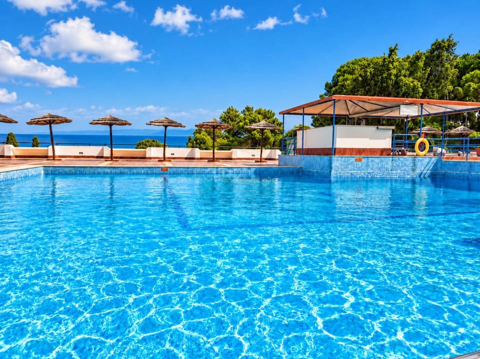 Natural landscape, Pool view, Swimming pool, sunbed