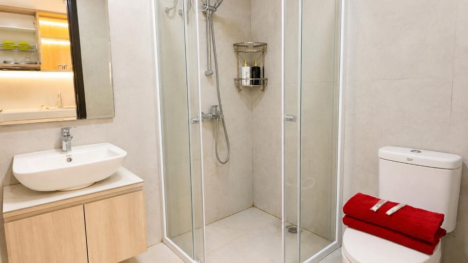 Bathroom, furniture, room service, towels