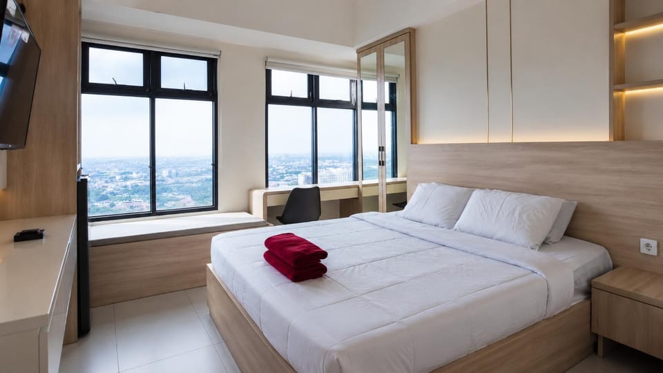 Bed, TV and multimedia, Photo of the whole room, Bedroom, towels, wardrobe