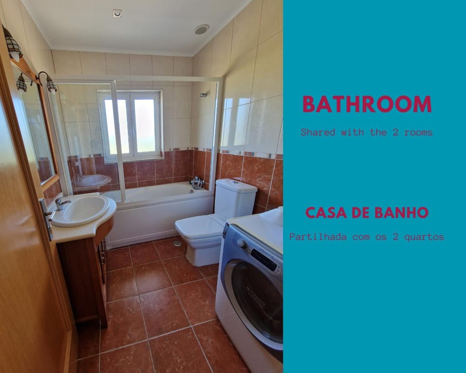 Toilet, Bathroom, Text overlay, Bath, towels, washing machine, dryer
