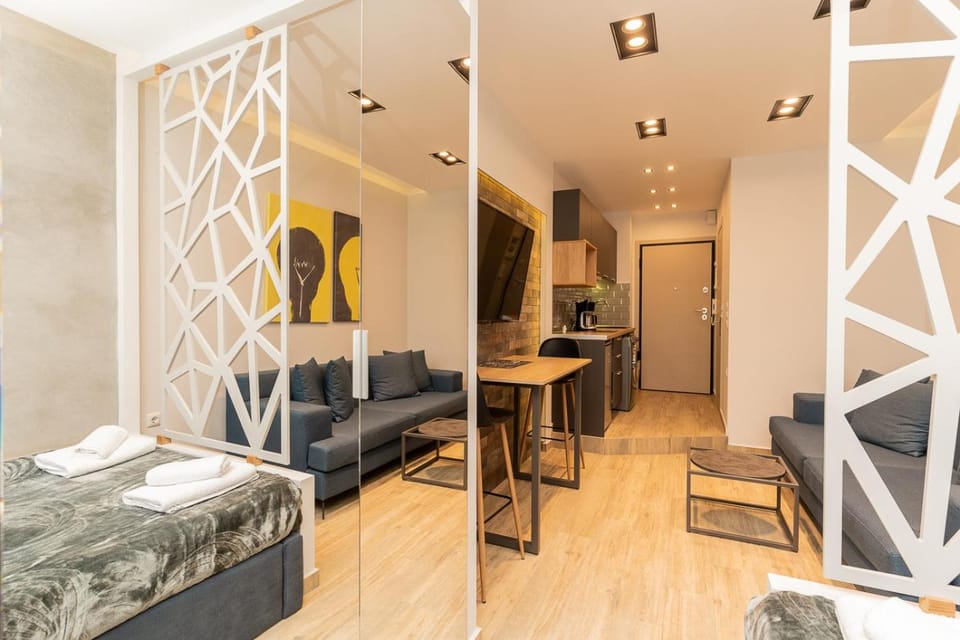 Bed, TV and multimedia, Kitchen or kitchenette, Photo of the whole room, Bedroom