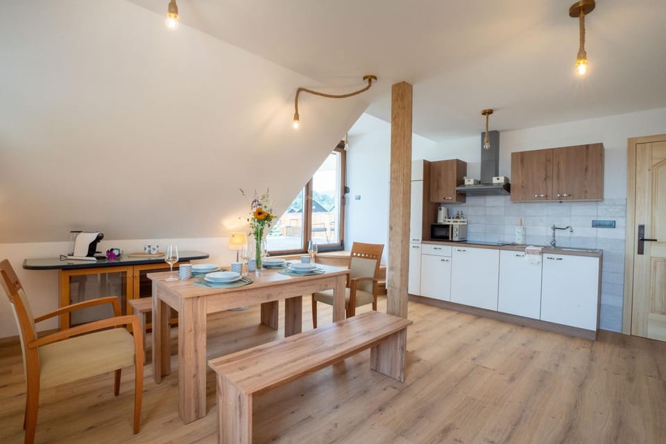 Kitchen or kitchenette, Dining area, dishwasher, stove