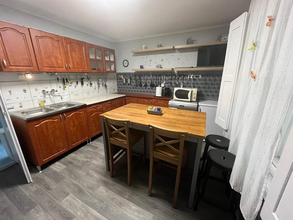Kitchen or kitchenette, dishwasher, oven, stove