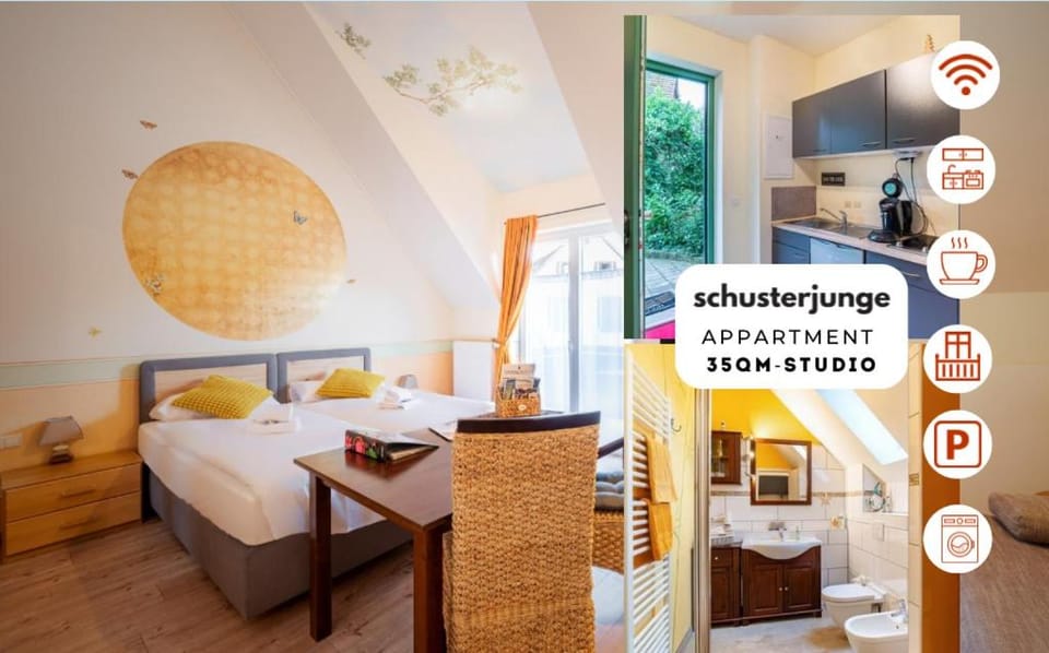 Bed, Property logo or sign, Bathroom, TV and multimedia, Balcony/Terrace, Kitchen or kitchenette, Living room, Photo of the whole room, Seating area, Dining area, Bedroom, laundry
