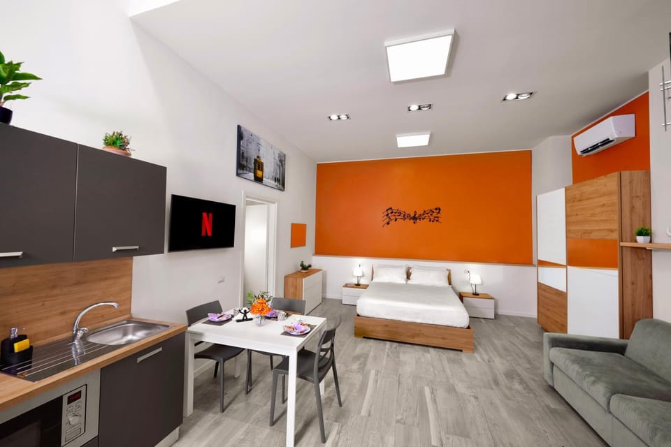 Kitchen or kitchenette, Living room, Photo of the whole room, Seating area, Dining area, Bedroom, air conditioner
